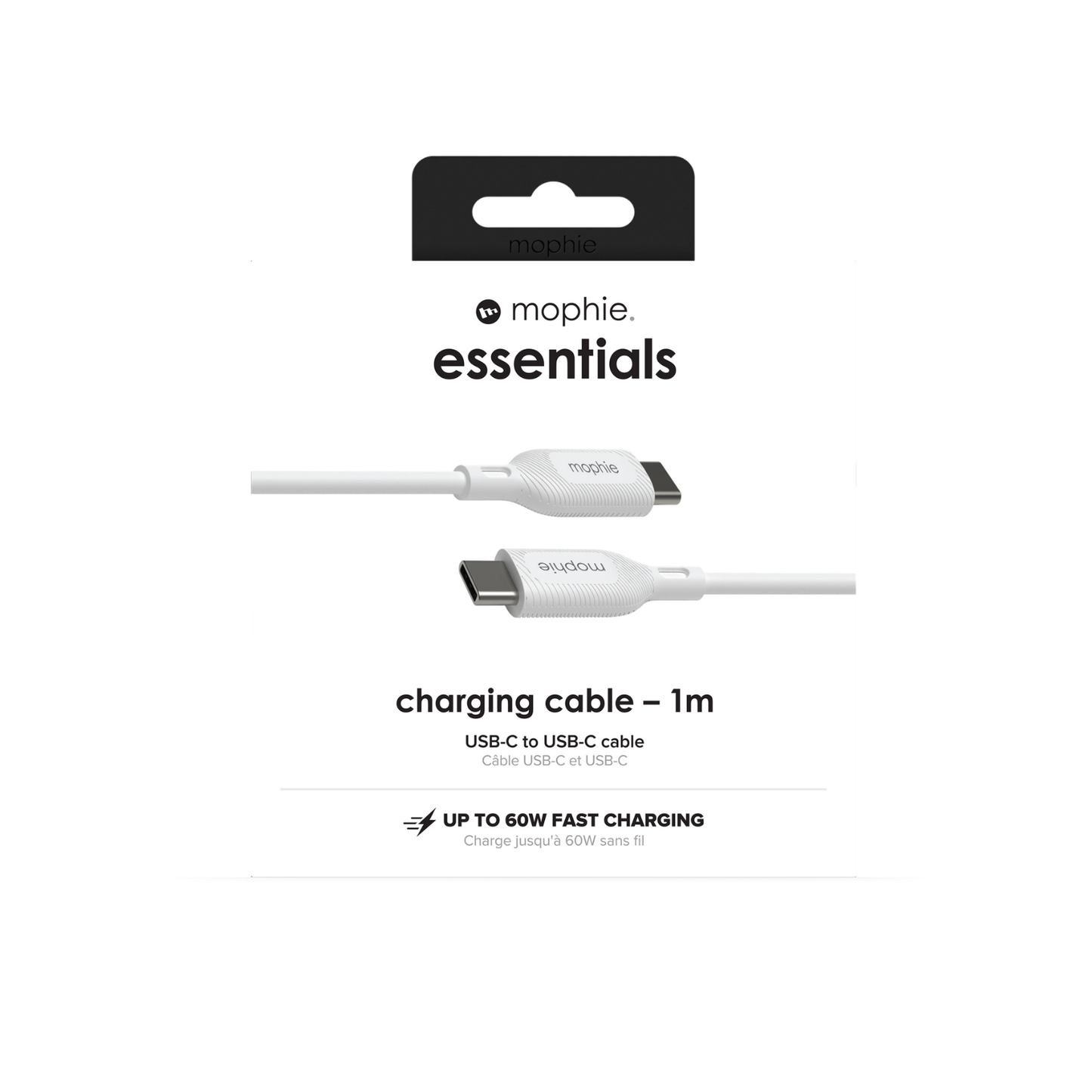 Mophie Essentials Câble USB-C vers USB-C 1 m Blanc