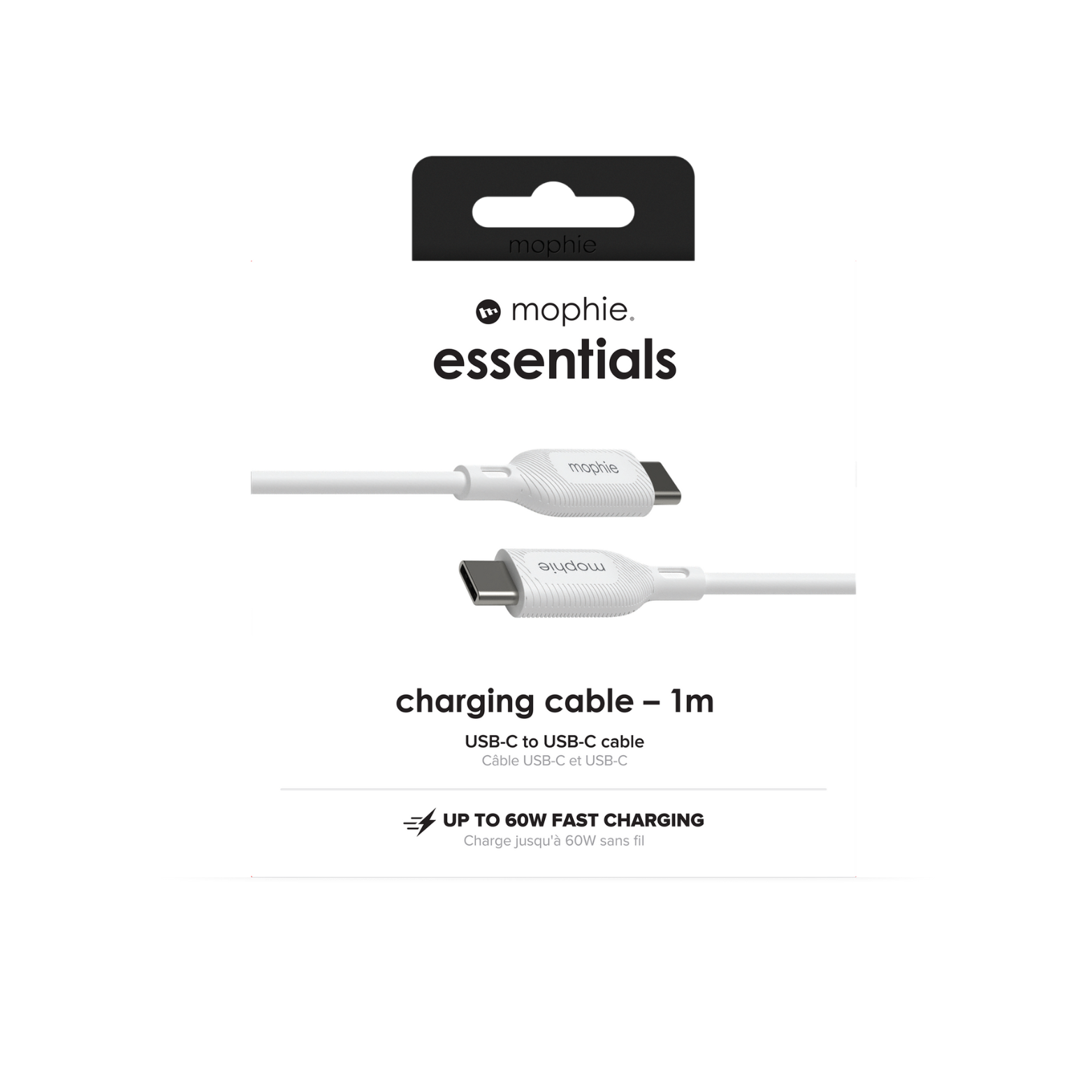 Mophie Essentials Câble USB-C vers USB-C 1 m Blanc