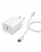 Pack Mophie Essentials 30W USB-C PD + Câble USB-C vers USB-C – Blanc